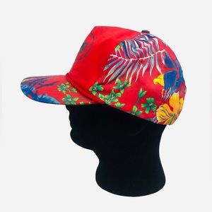 Vtg Nissin Wixom Concrete Hawaiian SnapBack Floral Hat Cap Adjustable 90s